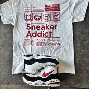Nike Red and White Sneaker Addict Tee with Sneakers